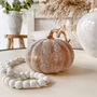 Glass LED Light Up Frosted Pumpkin Decoration, thumbnail 1 of 2