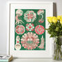 Red And Green Jellyfish Vintage Style Art Print, thumbnail 1 of 4