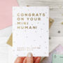 Funny New Baby 'Mini Human' Gold Foil Card, thumbnail 2 of 2
