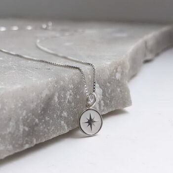 White Pole Star Charm Necklace, 2 of 6