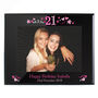 21st Birthday Black Glass Frame 5x7, thumbnail 2 of 2