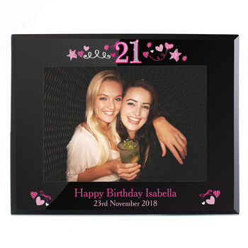 21st Birthday Black Glass Frame 5x7, 2 of 2