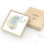 ' Love You To The Moon And Back' Boxed Earring Card With Sterling Silver And Cz Moon Studs, thumbnail 1 of 7