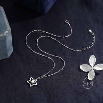 Cz Star Pendant Necklace In Sterling Silver, 4 of 11