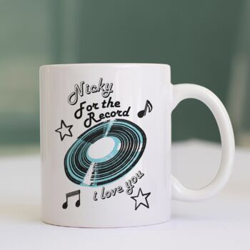 Personalised 'For the record' Mug For Him, 3 of 4