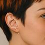 Circle Ear Climber Gold Plated Silver Earrings, thumbnail 3 of 6