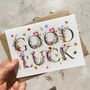 Wildflower Letters Good Luck Card, thumbnail 1 of 3