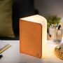 Linen Fabric Book Light, Gift Boxed In Burnt Orange, thumbnail 1 of 3