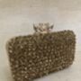 Gold Handcrafted Diamante Rectangular Clutch Purse, thumbnail 1 of 6