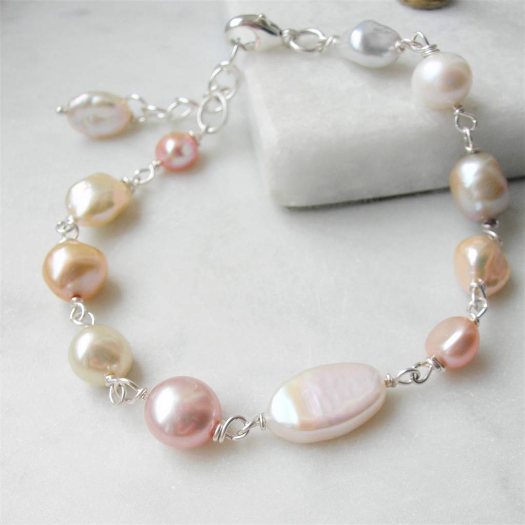 baroque freshwater pearl bracelet by hazey designs | notonthehighstreet.com