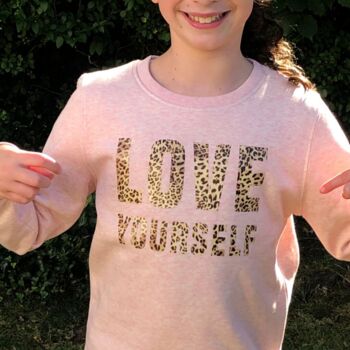 Kids Organic Love Yourself Sweatshirt, 4 of 5