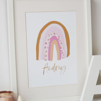 Leopard Print Rainbow Personalised Print, 3 of 5