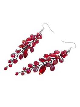 Red Crystal Drop Earrings With Black Wire Detailing, 3 of 3