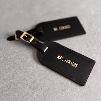 Personalised Mr And Mrs Leather Luggage Tags, 7 of 12