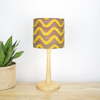 Mustard Yellow And Lime Waves African Print Lampshade, 5 of 7