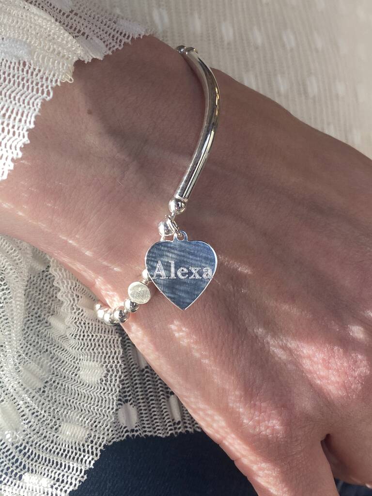 Personalised Heart Beaded Bracelet By Francesca Rossi Designs