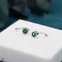 Emerald Green 4mm Cz Huggie Hoop Earrings, thumbnail 5 of 11