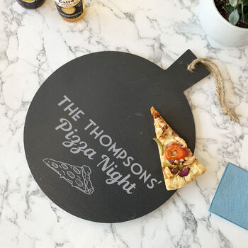 Personalised Slate Pizza Slice Board, 4 of 5