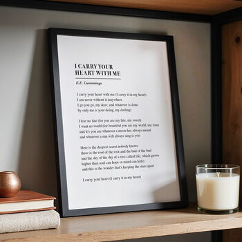 I Carry Your Heart With Me Personalised Poem Print, 2 of 12