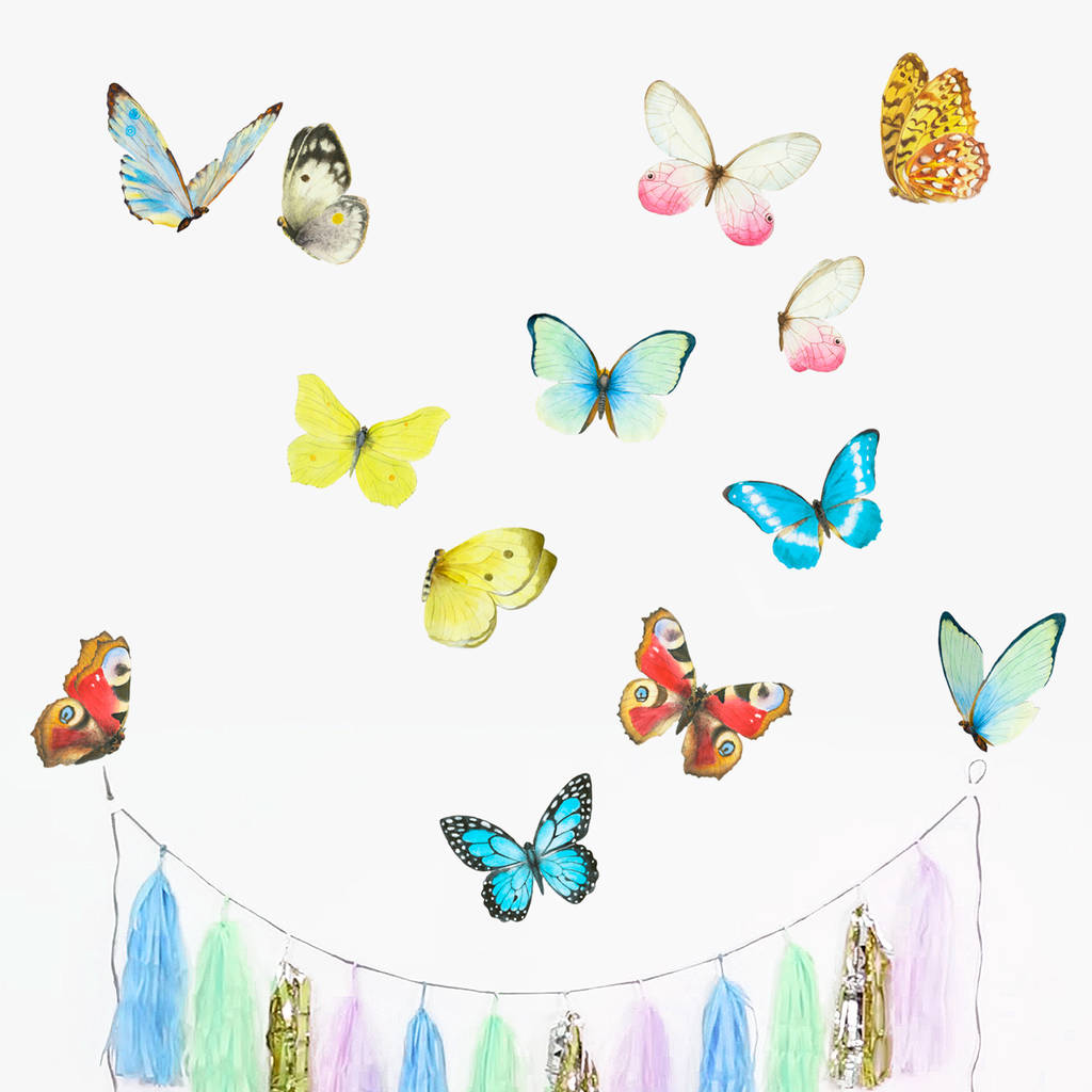 watercolour butterflies wall stickers mini by chocovenyl ...