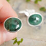 Oval Emerald Cufflinks In Sterling Silver, thumbnail 3 of 3