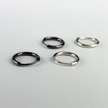 Sterling Silver Tiny Huggie Hoop Sleeper Fastening Earrings, 2 of 5
