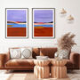 Lavender Sky Abstract Landscape Set Of Three, thumbnail 5 of 10