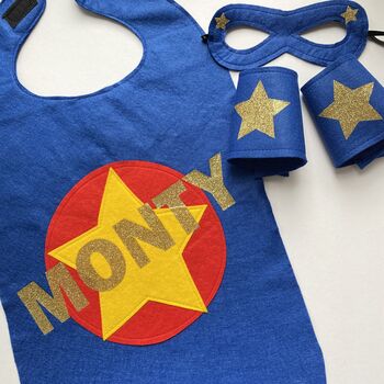 Superhero Cape In Felt, Personalised With Full Name, 9 of 11