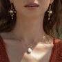 Baroque Keshi Pearl Gold Pendant Beaded Chain Necklace, thumbnail 1 of 7