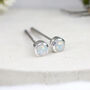 Mini Sterling Silver White Opal Stud Earrings, thumbnail 1 of 10