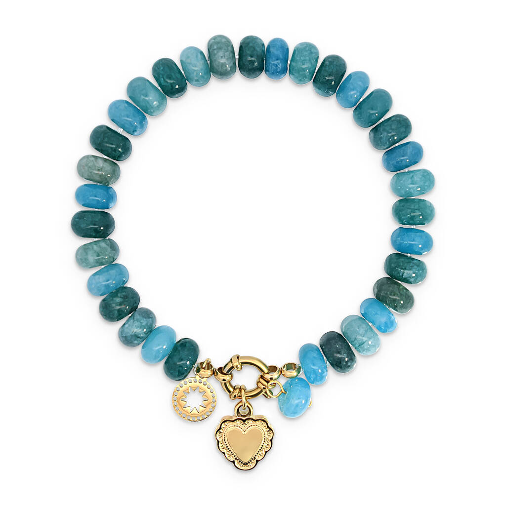 Green Jade Stone Natural Beaded Charm Bracelet