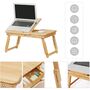 Folding Laptop Table Adjustable Bamboo, thumbnail 2 of 8