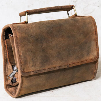 Hanging Leather Wash Bag, 2 of 12