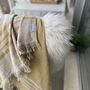 Milos Linen Blend Striped Blanket Mustard, thumbnail 9 of 11