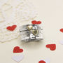 Sterling Silver Mixed Metal Spinning Hearts Ring, thumbnail 5 of 6