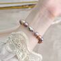 Sienna Purple Silver Pearl Ball Ombre Charm Lock Gift Bracelet, thumbnail 2 of 4