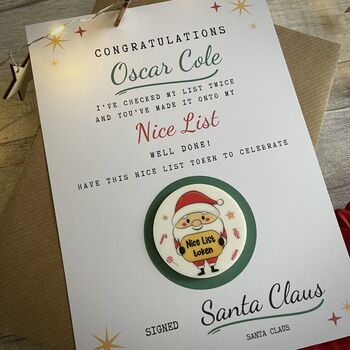 Personalised Santa's Nice List Token Certificate, 2 of 4