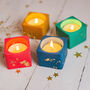 Jesmonite Tea Light Holder Set With Gold Leaf, thumbnail 1 of 5