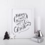 Merry Merry Merry Christmas Typography Foil Print, thumbnail 1 of 3