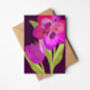 Attila Graffiti Tulip Greeting Card, Botanical Illustration, Purple Pink, For Her, Spring, Easter, Blank All Occasion, Romantic, Mothers Day, thumbnail 1 of 2