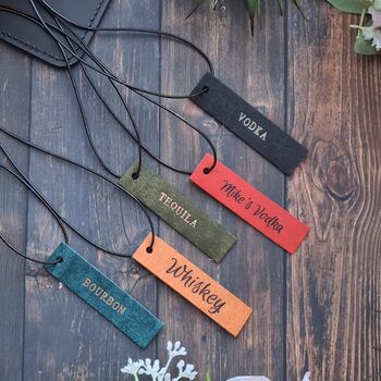 Leather Engraved Leather Decanter Label, 3 of 6