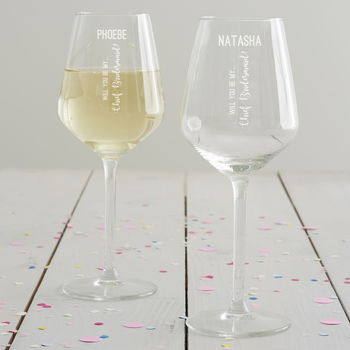 Personalised Wedding Role Proposal Glass For Her, 5 of 9