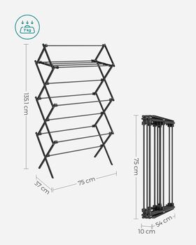 Foldable Clothes Airer Laundry Drying Rack, 3 of 7