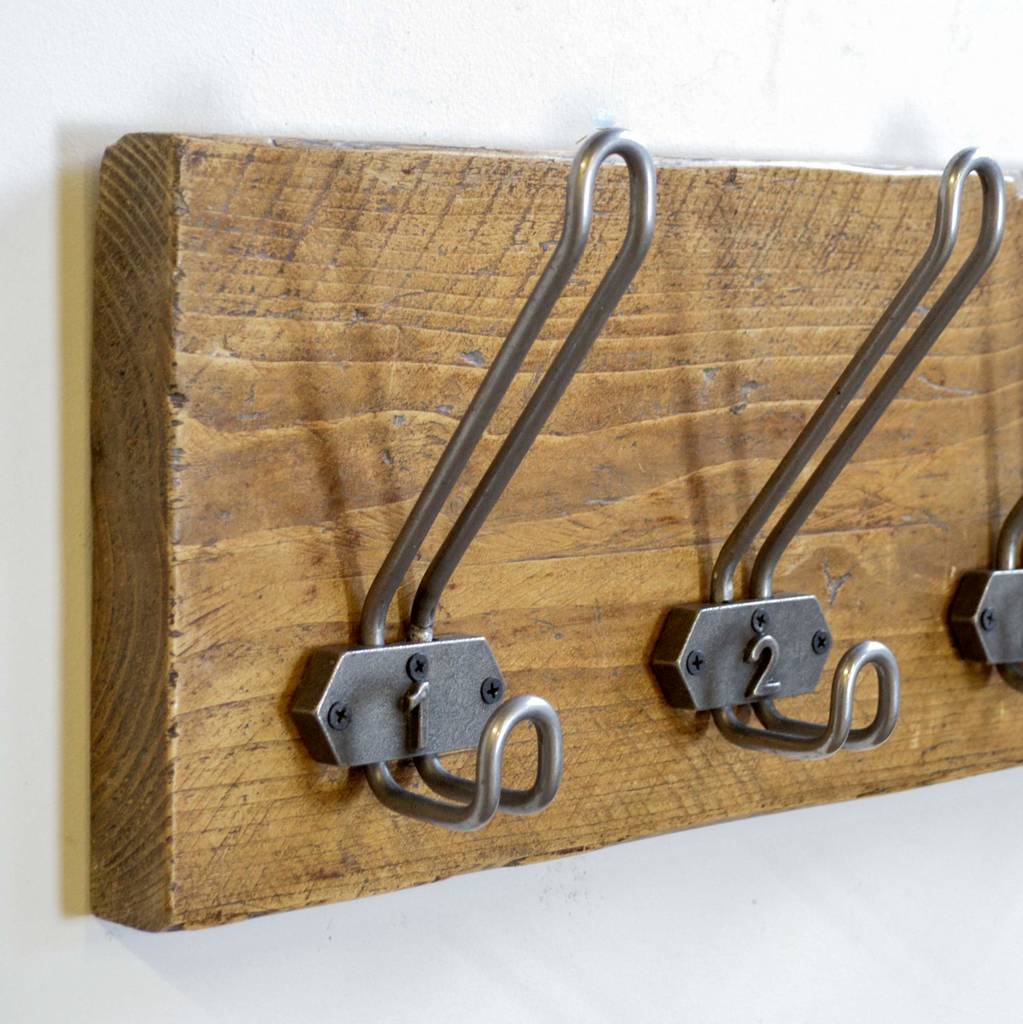 Reclaimed Wood Numbered Hook Rack By The Orchard | notonthehighstreet.com