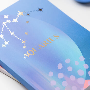 Aquarius Zodiac A5 Lined Luxury Notebook With Gold Foil, 6 of 6