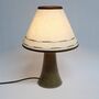 Floral Fabric And Ceramic Table Lamp Brown Leopard Base, thumbnail 1 of 10