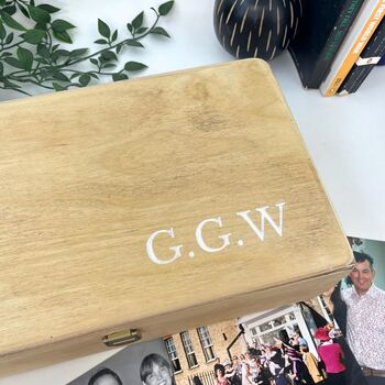 Personalised Initials Wooden Keepsake Box, 4 of 12