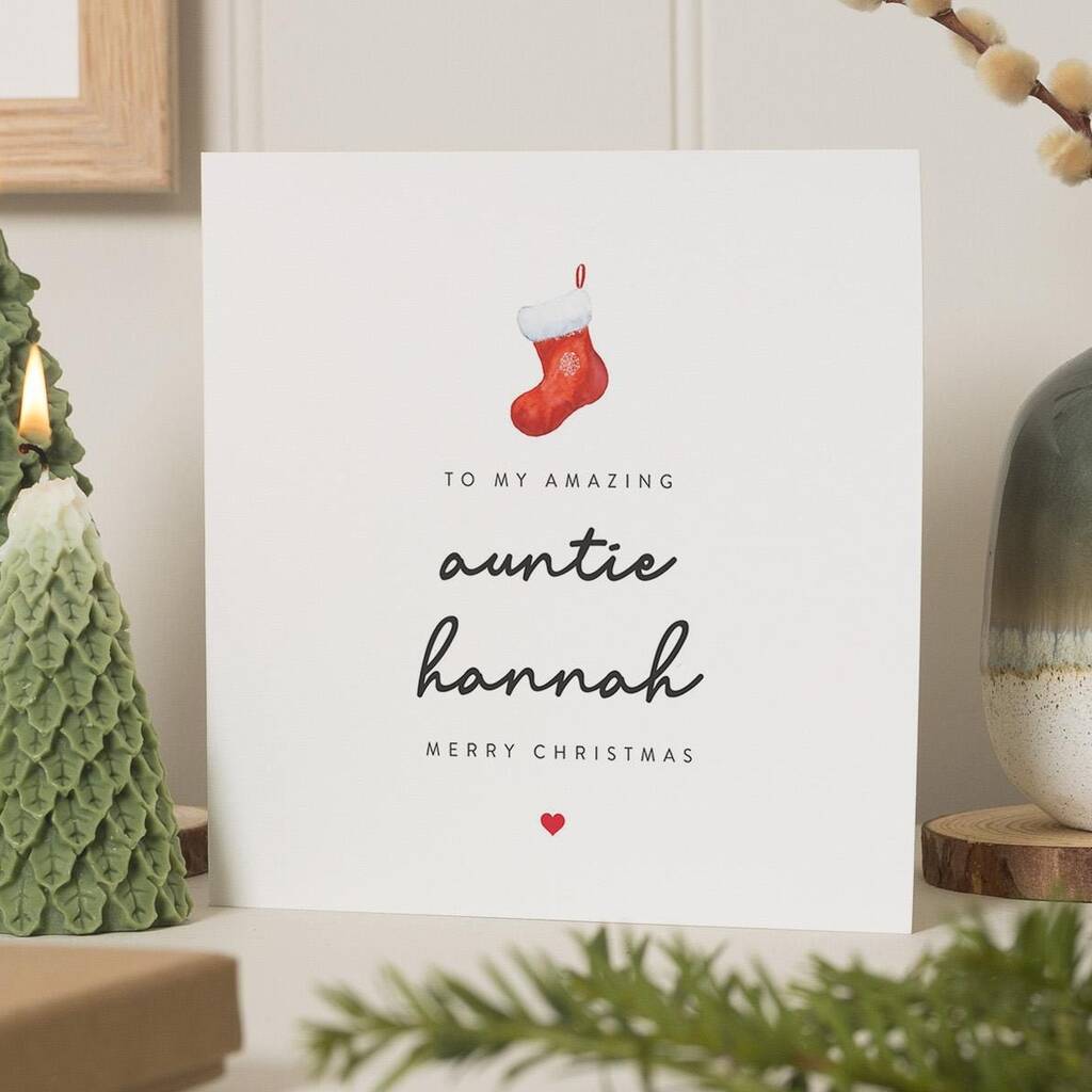 Personalised Auntie Aunty Christmas Card, 1 of 7