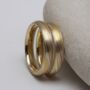 Handmade 18ct Gold Mokume Gane Wedding Ring Set, thumbnail 3 of 4