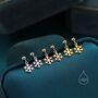 Sterling Silver Minimalist Snowflake Dangle Stud Earrings, thumbnail 2 of 11